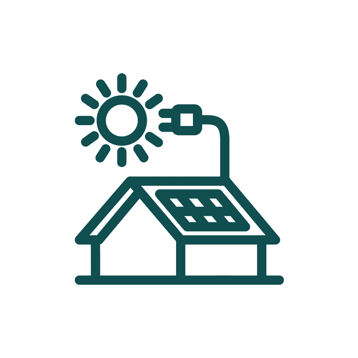 A vector icon about a house with solar energy supply