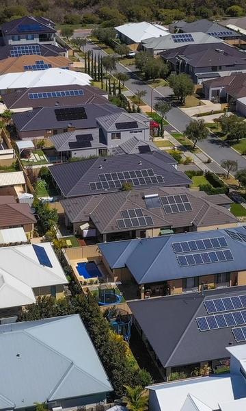 homes with solar panels as part of project symphony virtual power plant